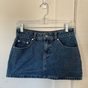 Edikted Spencer Low Rise Denim Mini Skirt